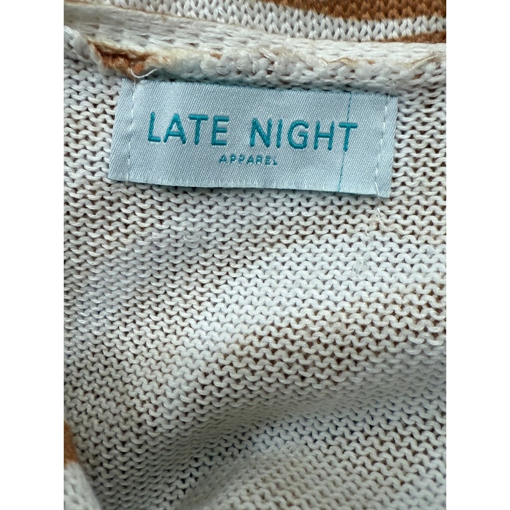 Late Night Apparel Open Front Cardigan Sweater Tropical Print Sz S Minimalist - Picture 8 of 11